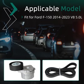 90K-39298A Engine Serpentine Belt Drive Kit Fit for Ford F-150/F150 2014-2023 V8 5.0L, Belt Tensioner OE 39298 999830A BR3E6B209HC, Serpentine Belt OE 6PK1627 6PK1625 K060640