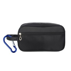 JOCXZI 1 Set Toiletry Bag Men's Black Toiletry Bag and Carabiner No. 6, Portable Travel Toiletry Bag, Cosmetic Bag, Handbag, Large Capacity Storage Bag, Fitness, Shaving, black