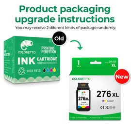 COLORETTO 276XL Ink Cartridge for Canon Printers as Replacement of Canon CL-276XL CL-276 cl276 for Canon PIXMA TS3722 TS3720 TS3522 TS3520 TS3500 TR4720 TR4722 TR4725 TR4700 Printer (1 Tri-Color)