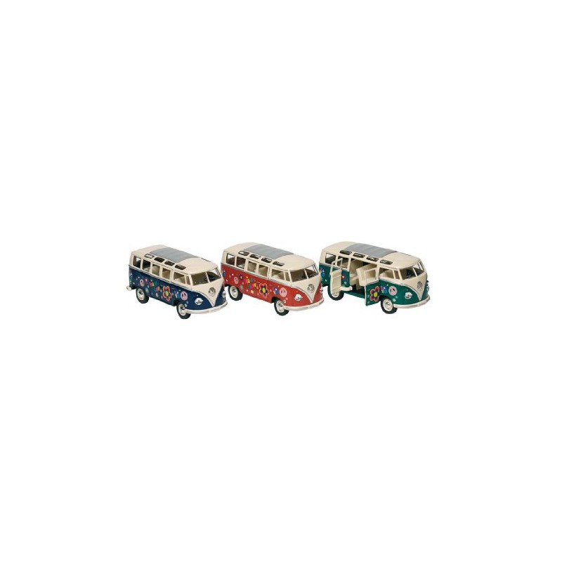 VW Camper Van Bus Red Hippy Volkswagen Microbus 1: 24