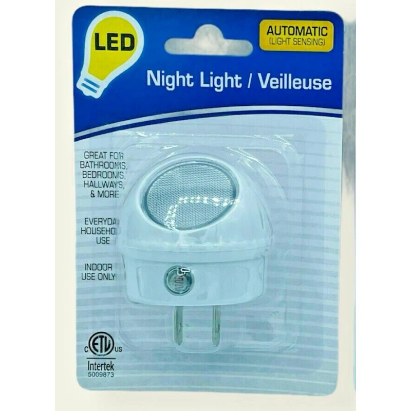 Intertek LED Night Light (500987) Light Sensing, Rotating, 1 Watt.
