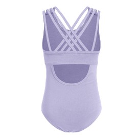 Arshiner Kids Girl Back Hollow Slim Dancing Ballet Camisole Tank Leotard,Purple,Size 160,Purple,160(Age for 10-11Y)