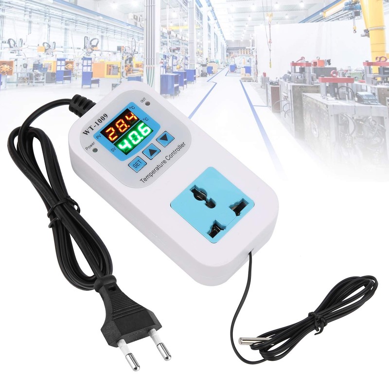 Temperature Controller Reptile Thermostat Switch Socket Dual Display Digital Temperature