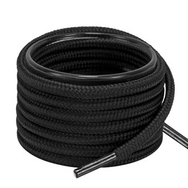 YOLCAR Round Sneaker Shoe Laces, 120cm/47inch, Polyester Material with Anti-Fray Tips, Versatile for Fashion and Crafts, Black