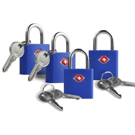 UP Security TSA Approved Locks for Luggage 4 Pack, TSA Locks for Luggage, Small Padlock with Key, Travel Accessories Keyed Padlock for Suitcase, Backpack, Bag, Zipper, Locker, Gun Case, Toolbox, Tent