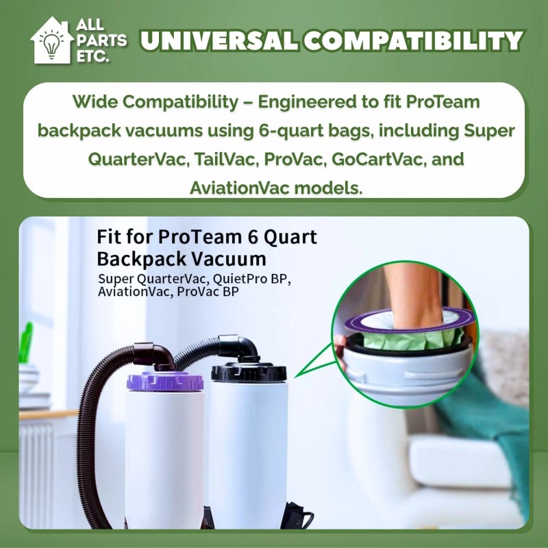 Proteam 20 Pack Replacement Vacuum Bags for ProTeam 100431 Backpack