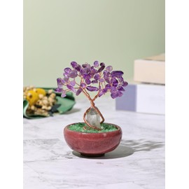 JOVIVI Amethyst Crystal Tree Spiritual Gifts for Wonen Feng Shui Money Tree, Purple Healing Crystals Tree of life Gifts for Home house Decor gifts