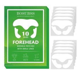 BOSUBSS Forehead Nasolabial Fold Patches, 10 Pairs/box Moisturizing Forehead Patches, Hydrating Face Patches, Face Lifting Patches, Skin Care Products for Women