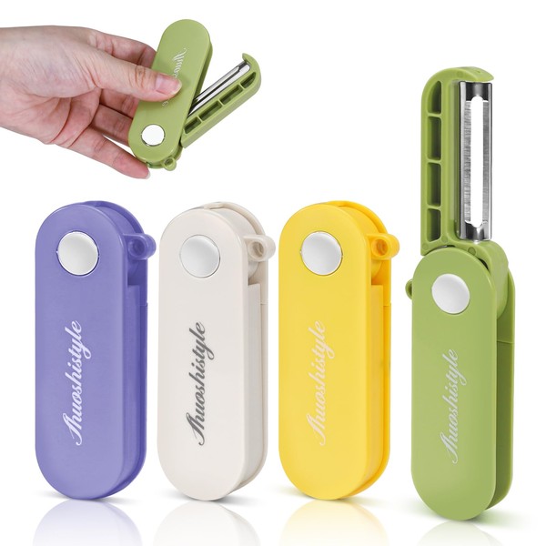 LELE LIFE 4Pcs Foldable Vegetable Peeler for Travel Camping Kitchen,