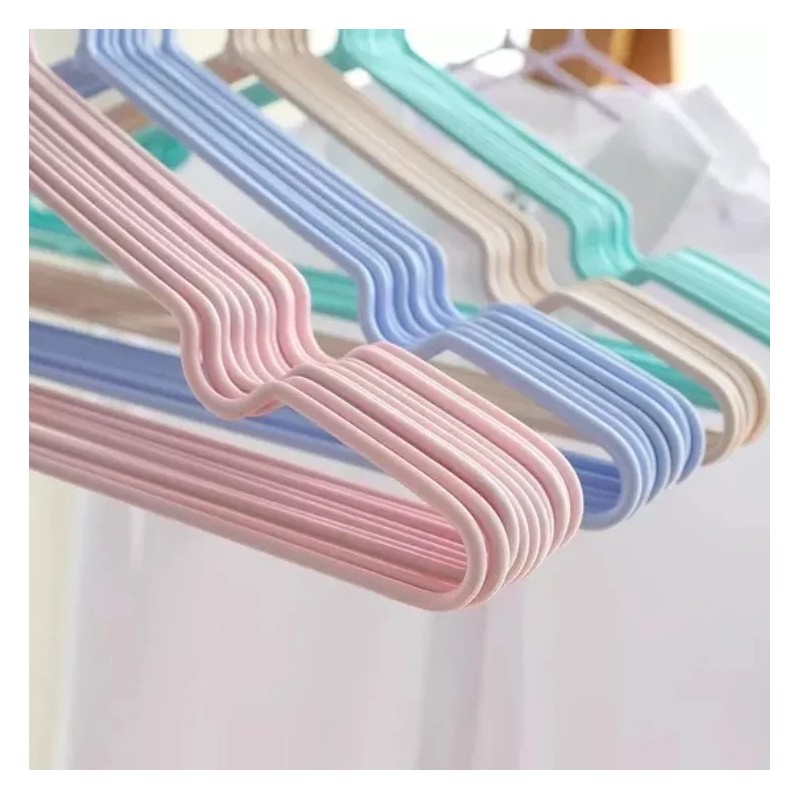 24x7 Set 20 Ganchos Antideslizantes Percha Ropa Tintorería Metal