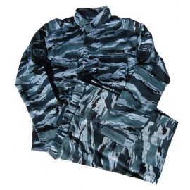 Russian MVD Blue Tiger Stripe Spetsnaz Camouflage Size 60-4 with 4 Patches