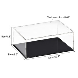 sourcing map Acrylic Clear Display Case Box Dustproof Protection Showcase Cube Collectibles Show Box 30x20x10cm