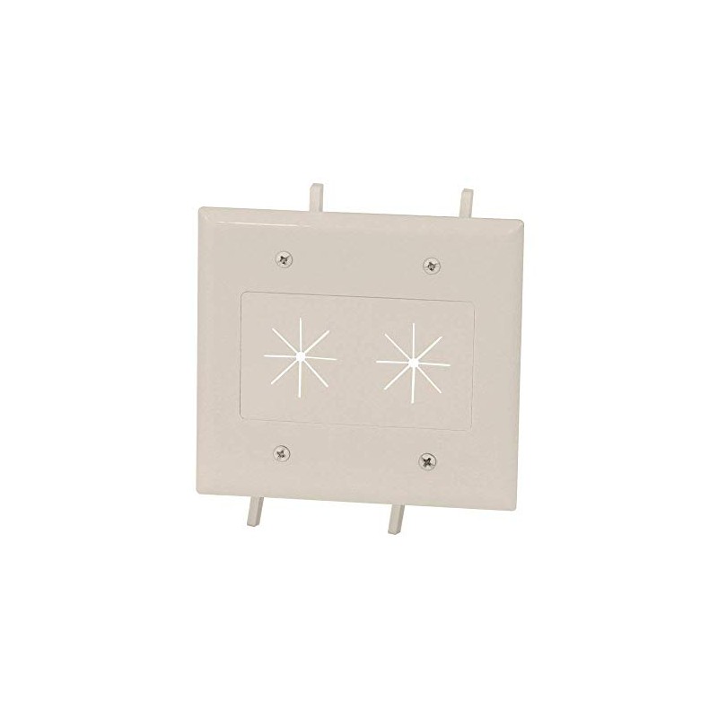 DATA COMM Electronics 45-0015-LA 2-Gang Cable Plate with Flexible Opening