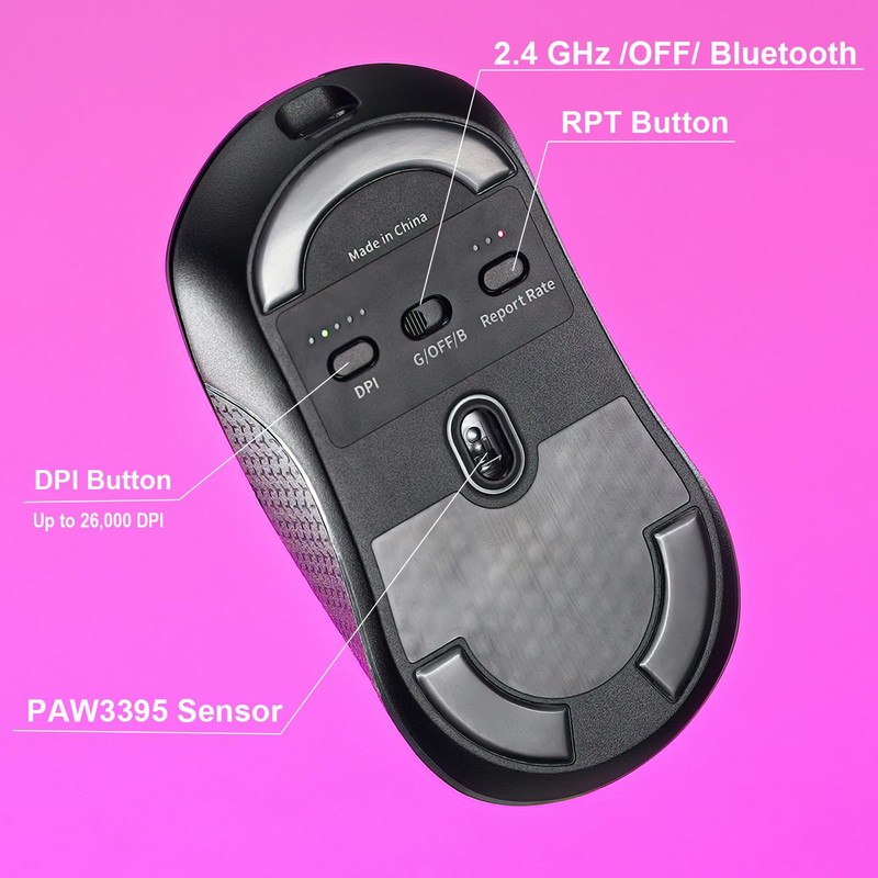 Keychron M3 Wireless Mouse, PAW3395 Sensor with Programmable Macro Button
