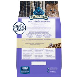Blue Buffalo Wilderness Natural Kitten Dry Cat Food, with DHA and ARA to Support Brain and Eye Development, High-Protein and Grain-Free Diet, Chicken, 5-lb. Bag
