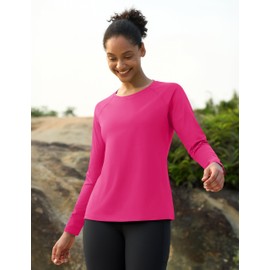 Cavva Women's Thermal Tops Fleece Lined Shirts Long Sleeve Winter Cold Weather Running Gear Workout Base Layer, Rose Red, M