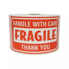 Labels and More 500 3x5 Fragile Shipping Moving Handle With Care Labels