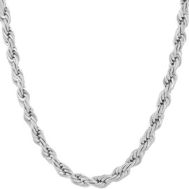 LIFETIME JEWELRY 6mm Rope Chain Necklace for Women and Men 24k Real Gold Plated, 24 inches, Gold Plated, No Gemstone