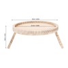 Clip On Tray Natural Bamboo 9.8in Round Home Couch Sofa