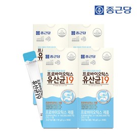 Jongkundang 종근당 프로바이오틱스 유산균 19 (프로바이오틱스 19종 함유, 2gx30포) 4박스(4개월분) Jongkundang Probiotics Lactobacillus 19 (Contains 19 Types of Probiotics, 2g x 30 Packs) 4 Boxes (4 Months Supply)