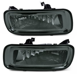 PIT66 Front Bumper Fog Light, Compatible with Ford F150 King Ranch 2005/Fit Ford F150 2004-2005/Fit Ford F150 2006/Fit Lincoln Mark LT Base 2006 Smoke Lens Front Left & Right 2PCS Fog Lights Lamps