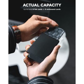 VULKIT Credit Card Holders for Men RFID Blocking Aluminium Metal Card Holder for Women Pop Up Card Wallet Slim Bank Card Holder for 6-8 Cards, Black