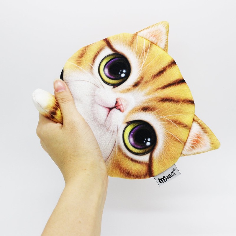 Junnchou Coin Purse, Coin Purse, Wallet, Cat Face, Large Capacity,