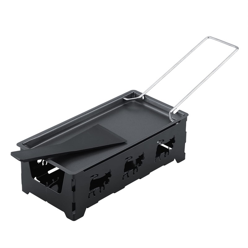 Portable Non-Stick Cheese Raclette Rotaster Baking Tray Set, Mini Raclette