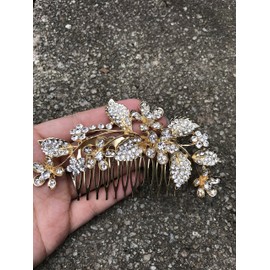 02 Vintage Rhinestone Crystal Wedding, Bridal or Prom Hair Comb