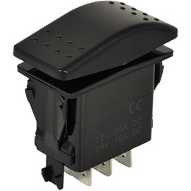 XYZIL 6 Pin ON-Off-ON Rocker Switch VLD2S00B-AZC00-000 DPDT 20A 12V DC