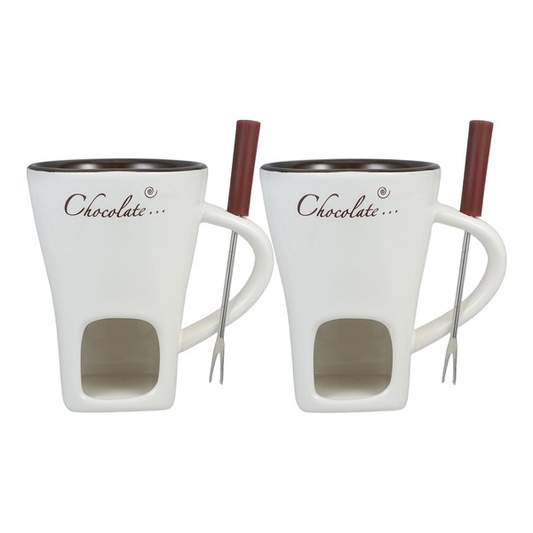 DECHOUS DECHOUS 2 Pack Fondue Pot Ceramic Chocolate Fondue Mug