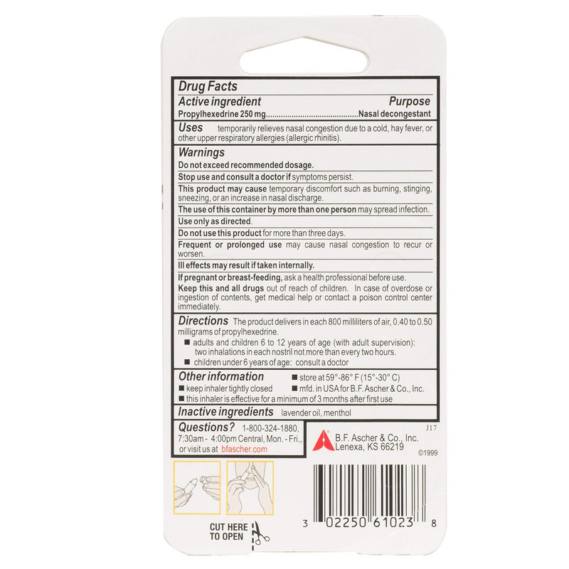 Benzedrex Nasal Decongestant Inhaler (Pack of 3)