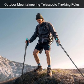 Mountaineering Telescopic Trekking Poles Aluminum Alloy Hiking Stick Collapsible Walking Stick