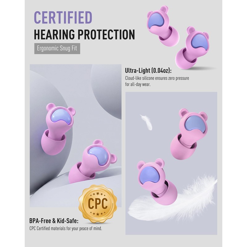 Kids Earplugs for Ages 6+, Noise Reduction Children Ear Protection