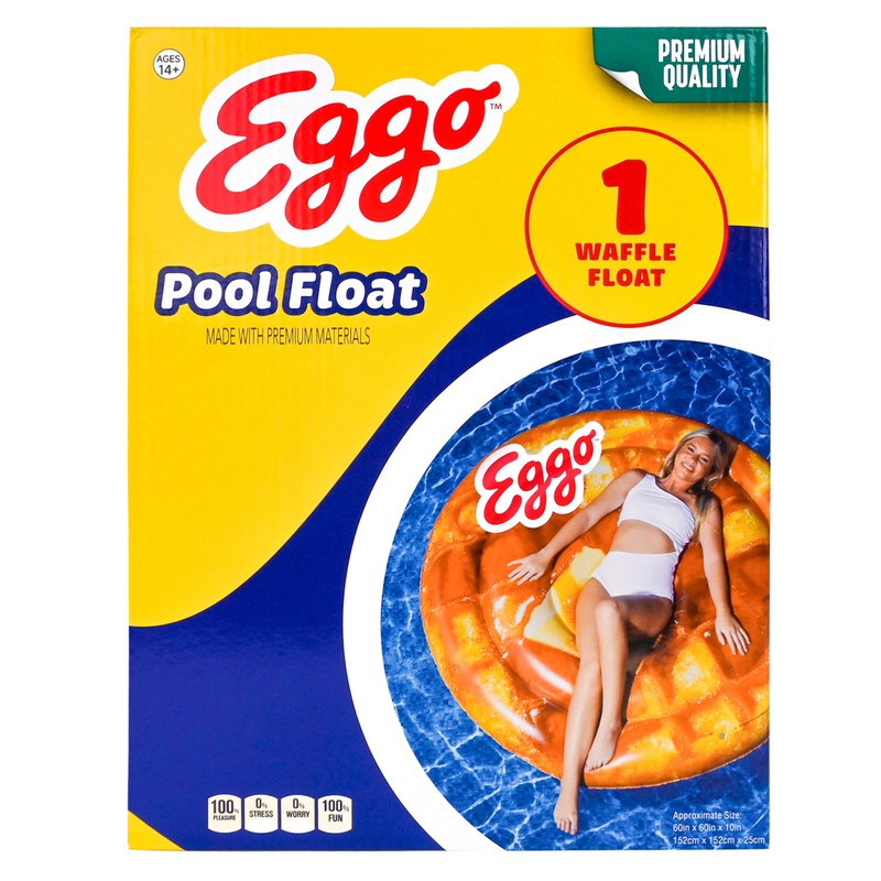 Giant Eggo Waffle 5 Feet Large Round Inflatable Pool Float,