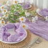 FuSenYuan Lavender Cheesecloth Table Runner 12 Ft and 12 Napkins