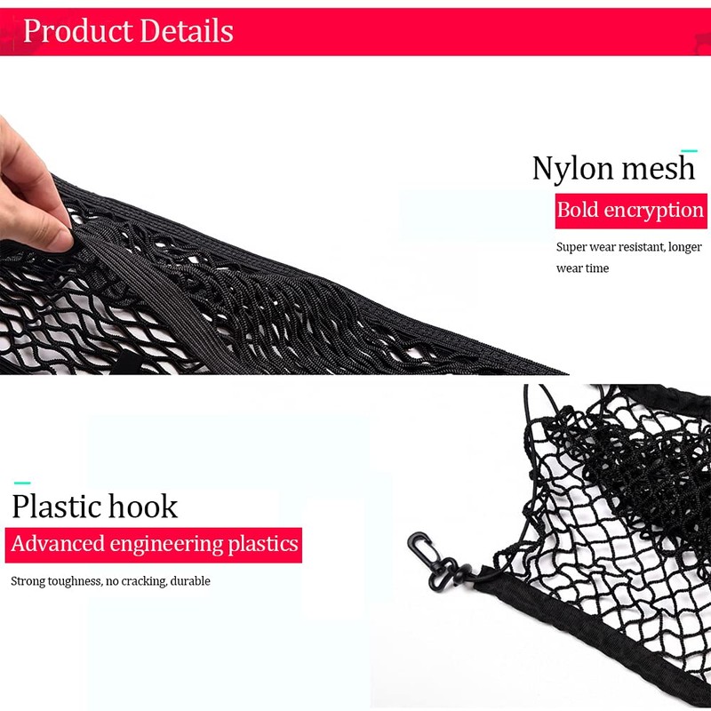 Cargo Net,Organizer Net Heavy Duty,70 x 120 cm Nylon Mesh,Elastic