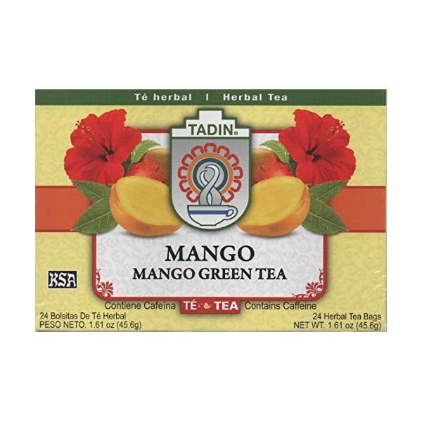 Tadin Mango Green Tea Bag, 24-count