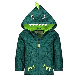 Carter's Boys' Critter Rainslicker Lightweight Rain Jacket Raincoat (14, Green Dino)