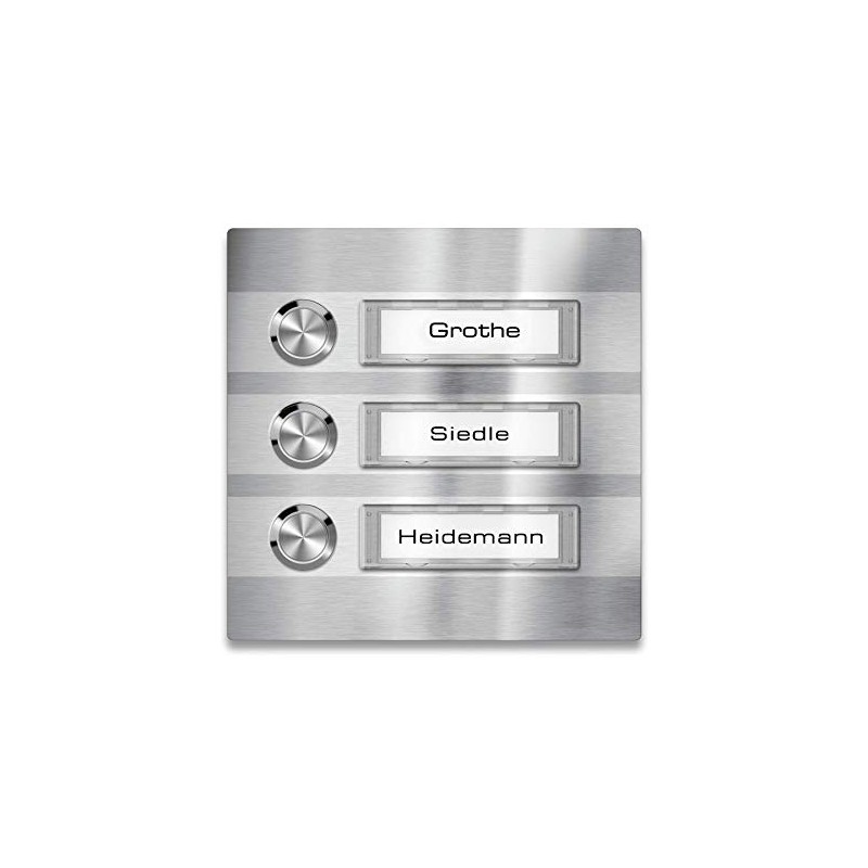 Doorbell Stainless-Steel 3 Push-Buttons – LED-Illumination of nameplate & Push-Buttons