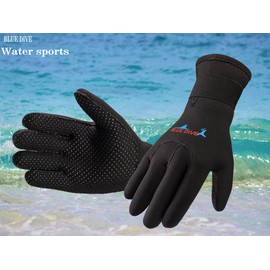 YJZQ Professional 3mm Neoprene Wetsuit Gloves Stretchy Scuba Diving Gloves Water Snorkeling Gloves Swim Kayaking Gloves Paddle Sailing Surf Water Sports Thermal Gloves for Men Women