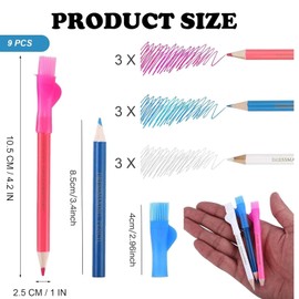 NINFEIQI 9Pcs Tailors Chalk Pencils, Versatile Dressmakers Fabric Chalk for Sewing, Crafting, Tracing & Home Tailoring Projects