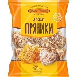 KHB Kyivkhlib Pryaniki/Gingerbread Honey Cookies (Medovye, 420)