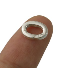 1 pc Silver 925 Carabiner Circle Marukan Part Handmade DIY Silver 925 Silver Necklace Bracelet Accessories (s)