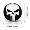 Stainless Steel Punisher Skull Round Circle Button Stud Post Earrings,
