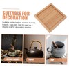 BIUDECO 2pcs Square Bamboo Incense Burner Base Stand for Teapot