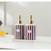 Patriotic Red, White & Blue Ceramic Soap Dispenser Set with
