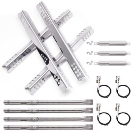 Criditpid Grill Replacement Parts for Charbroil 4 Burner 463242716 463257520 463242715 463245518 463276016 Models, Stainless Steel Grill Burners, Heat Plate Shields, Crossover Tubes and Ignitors.