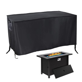 Rilime Fire Pit Cover Rectangular,45in Waterproof Firepit Covers Rectangular for Propane Fire Table,45"L x 23"W x 25"H,Black