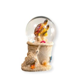 The Bridge Collection 3" Sea Turtles Water Globe-Seaturtle Waterglobe-Tabletop Globe-Glitter Snow Globes-Sea Turtle Animal Snow Globe-Nautical Gift for Adults-Tabletop Water Globes-Summer Snow Globe